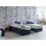 Silvia Queen-Size-Bett mit Container, Made in Italy, aus Stoff, 120x190 cm, mit seitlicher Öffnung, Blau - Talamo Italia