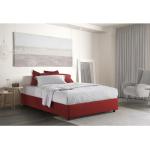 Silvia Queen-Size-Bett mit Container, Made in Italy, aus Stoff, 120x200 cm, mit Frontöffnung, Rot - Talamo Italia