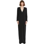 Reduzierte Schwarze Langärmelige Silvian Heach Maxi V-Ausschnitt Lange Abendkleider aus Polyester für Damen Größe S 