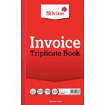 Silvine 619 Rechnungsheft mit Dreifach-Durchschlagpapier Inhaltsblatt und Kohlepapier liniert 1-100 210 x 127 mm 6 Stück