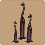 30 cm SIMANDRA Afrikanische Skulpturen mit Giraffen-Motiv aus Holz 