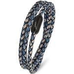 Blaue Geflochtene Elegante Simaru Nachhaltige Wickelarmbänder aus Leder für Damen 