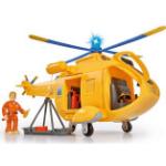 Simba Feuerwehrmann Sam Hubschrauber Wallaby II, Spielfahrzeug gelb/blau, mit Figur