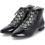 Schwarze Simen Ankle Boots & Klassische Stiefeletten mit Reißverschluss in Breitweite aus Leder für Damen Größe 37 