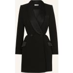 Reduzierte Schwarze Langärmelige Taillierte Kleider mit Cutwork aus Polyester für Damen Größe M für den für den Winter 