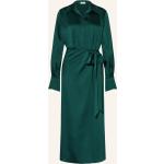 Reduzierte Dunkelgrüne Langärmelige Lange Abendkleider mit Knopf aus Polyester für Damen Größe XS 
