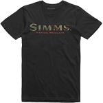 Simms Logo T-Shirt - Herren Kurzarm Crewneck Tee, Herren, schwarz, Medium