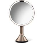 Silberne Simplehuman Runde Runde Spiegel 20 cm aus Edelstahl vergrößernd 