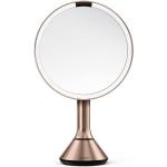 Silberne Simplehuman Runde Schminkspiegel & Kosmetikspiegel LED beleuchtet 
