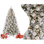 Reduzierte Weiße 210 cm LED-Weihnachtsbäume mit Schnee 
