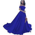 Royalblaue Elegante Schulterfreie Ballkleider aus Satin für Damen Größe S zum Abschlussball 