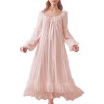 Pinke Vintage Damenbademäntel & Damensaunamäntel aus Mesh Größe XL für den für den Herbst 