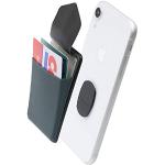 Sinjimoru Mini Geldbörse fürs Handy abnehmbar, Slim Wallet mit Wireless Charging Support, Visitenkarten Etui, Smart Wallet für iPhone & Android. Sinji Mount Flap Grau