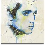 Sinus Art Leinwandbild »Elvis Presley Aqua 60x60cm Aqua Art Wandbild«