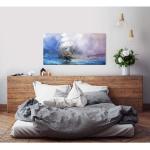 Sinus Art Leinwandbild »Gemälde mit Segelschiff Wandbild in verschiedenen Größen«, 60x120cm