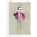 Sinus Art Leinwandbild »James Bond 90x60cm Paul Splash Art Wandbild als Poster ohne Rahmen gerollt«, Color Edition