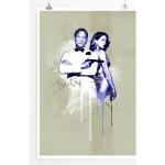 Sinus Art Leinwandbild »James Bond Spectre 90x60cm Paul Splash Art Wandbild als Poster ohne Rahmen gerollt«, Blue Edition