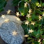 Silberne Sterne Sirius Trille Sternlichterketten mit Weihnachts-Motiv aus Metall mit Timer 