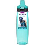 Sistema Tritan Adventum Trinkflasche | 900 ml | auslaufsichere Wasserflasche mit Klappdeckel mit Druckknopf | BPA-frei | farblich sortiert