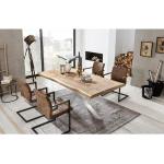 Beige Rustikale SIT Möbel Rechteckige Esstische & Esszimmertische aus Mangoholz Breite 200-250cm, Höhe 200-250cm, Tiefe 200-250cm 