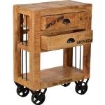 Beige Shabby Chic SIT Möbel Küchenwagen & Küchenrollwagen aus Mangoholz Breite 50-100cm, Höhe 50-100cm, Tiefe 0-50cm 