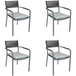 Reduzierte Anthrazitfarbene SIT MOBILIA Gartenstühle Metall aus Aluminium rostfrei Breite 50-100cm, Höhe 50-100cm, Tiefe 0-50cm 4-teilig 