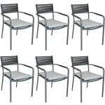 Reduzierte Anthrazitfarbene SIT MOBILIA Gartenstühle Metall aus Aluminium rostfrei Breite 50-100cm, Höhe 50-100cm, Tiefe 0-50cm 6-teilig 