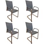 Reduzierte Kupferfarbene Moderne SIT MOBILIA Freischwinger Stühle aus Edelstahl mit Armlehne 4-teilig 