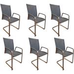 Reduzierte Kupferfarbene Moderne Freischwinger Stühle aus Edelstahl mit Armlehne 6-teilig 