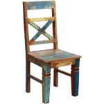 Bunte Shabby Chic Stuhl-Serie aus Massivholz Breite 0-50cm, Höhe 100-150cm, Tiefe 0-50cm 2-teilig 