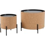 Schwarze SIT Möbel Beistelltische & Ablagetische aus Kork mit Stauraum 2-teilig 