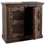 Braune Antike SIT Möbel Almirah Kleinmöbel aus Recyclingholz Breite 100-150cm, Höhe 50-100cm, Tiefe 0-50cm 