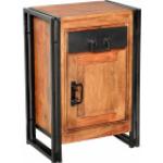 Schwarze Industrial SIT Möbel Panama Kleinmöbel aus Massivholz mit Schublade Breite 0-50cm, Höhe 50-100cm, Tiefe 0-50cm 