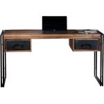 Schwarze Industrial SIT Möbel Panama Schreibtische & Arbeitstische gebeizt aus Akazienholz mit Schublade 