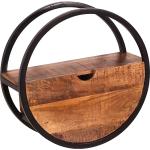 Schwarze Industrial SIT Möbel Runde Rundregale aus Massivholz mit Schublade Breite 0-50cm, Höhe 0-50cm, Tiefe 0-50cm 