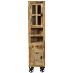 Schwarze Rustikale SIT Möbel Küchenhochschränke lackiert aus Mangoholz mit Schublade Breite 0-50cm, Höhe 150-200cm, Tiefe 0-50cm 