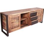 Bunte Moderne SIT Möbel Sideboards Schiebetüren aus Recyclingholz mit Schublade Breite 150-200cm, Höhe 50-100cm, Tiefe 0-50cm 