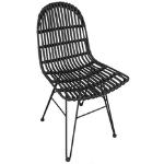 Schwarze Rustikale SIT Möbel Rattanstühle lackiert Breite 0-50cm, Höhe 50-100cm, Tiefe 50-100cm 