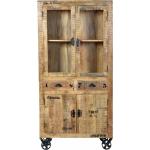 Bunte Rustikale SIT Möbel Vitrinen Lackierte aus Recyclingholz mit Schublade Breite 50-100cm, Höhe 150-200cm, Tiefe 0-50cm 