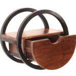 Schwarze Industrial SIT Möbel Panama Runde Rundregale aus Massivholz mit Schublade Breite 0-50cm, Höhe 0-50cm, Tiefe 0-50cm 