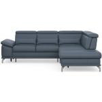 Reduzierte Blaue Moderne Sit & More Nachhaltige L-förmige Ecksofas mit Schlaffunktion & Funktionsecken aus Leder 