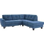 Reduzierte Blaue Gesteppte Moderne Sit & More Nachhaltige Ecksofas mit Schlaffunktion & Funktionsecken mit Bettkasten Breite 200-250cm, Höhe 50-100cm, Tiefe 200-250cm 