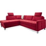 Rote Moderne Sit & More L-förmige Ecksofas mit Schlaffunktion & Funktionsecken aus Stoff 
