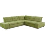Grüne Gesteppte Sit & More Nachhaltige L-förmige Ecksofas mit Schlaffunktion & Funktionsecken aus Stoff 