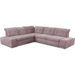 Violette Gesteppte Moderne Sit & More L-förmige Ecksofas mit Schlaffunktion & Funktionsecken aus Stoff 3 Personen 