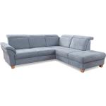 Blaue Sit & More L-förmige Ecksofas mit Schlaffunktion & Funktionsecken aus Stoff mit Armlehne Breite 250-300cm, Höhe 200-250cm, Tiefe 200-250cm 