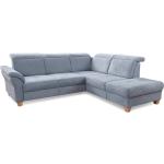 Blaue Moderne Sit & More L-förmige Ecksofas mit Schlaffunktion & Funktionsecken aus Stoff Breite 250-300cm, Höhe 200-250cm, Tiefe 200-250cm 