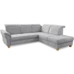 Silberne Moderne Sit & More L-förmige Ecksofas mit Schlaffunktion & Funktionsecken aus Stoff Breite 250-300cm, Höhe 200-250cm, Tiefe 200-250cm 