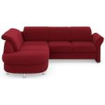 Reduzierte Rote Sit & More L-förmige Ecksofas mit Schlaffunktion & Funktionsecken aus Stoff Breite 250-300cm, Höhe 50-100cm, Tiefe 200-250cm 
