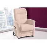Cremefarbene Sit & More Fernsehsessel mit Aufstehhilfe aus Leder Breite 50-100cm, Höhe 100-150cm, Tiefe 50-100cm 